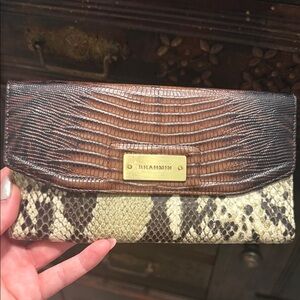 Brahmin Snake & Croc Textured Clutch